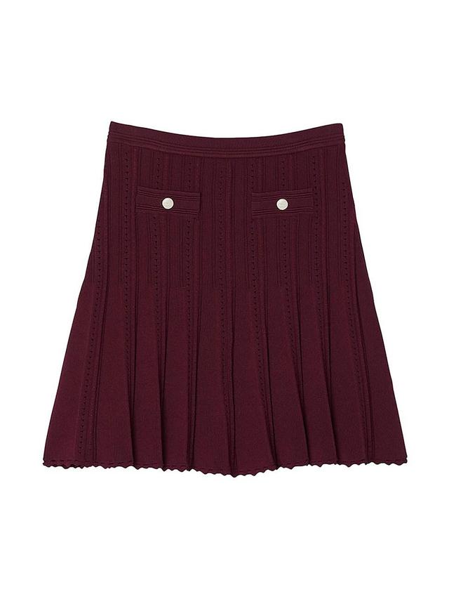 Womens Short Pleated Knit Skirt Product Image