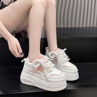 Floral Accent Platform Sneakers Product Image