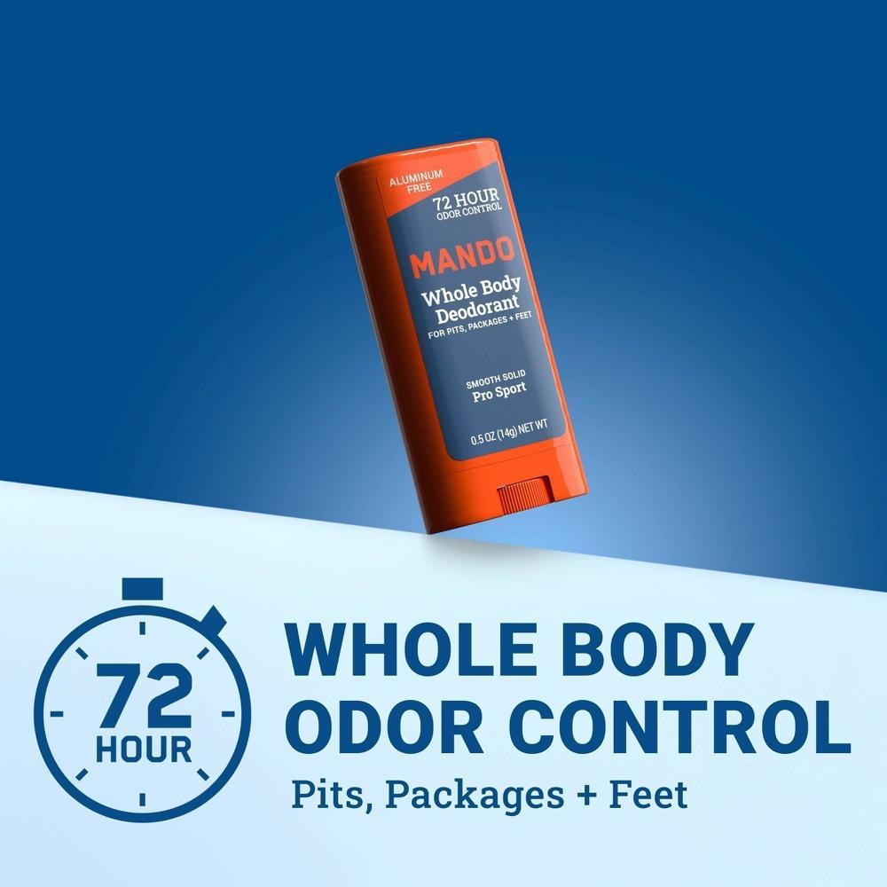 Mando Whole Body Deodorant - Men's Aluminum-Free Invisible Cream Deodorant - Pro Sport - Trial Size - 0.5oz Product Image