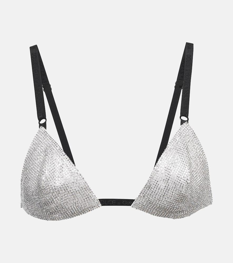 Crystal-embellished Triangle Bra In Silver Product Image