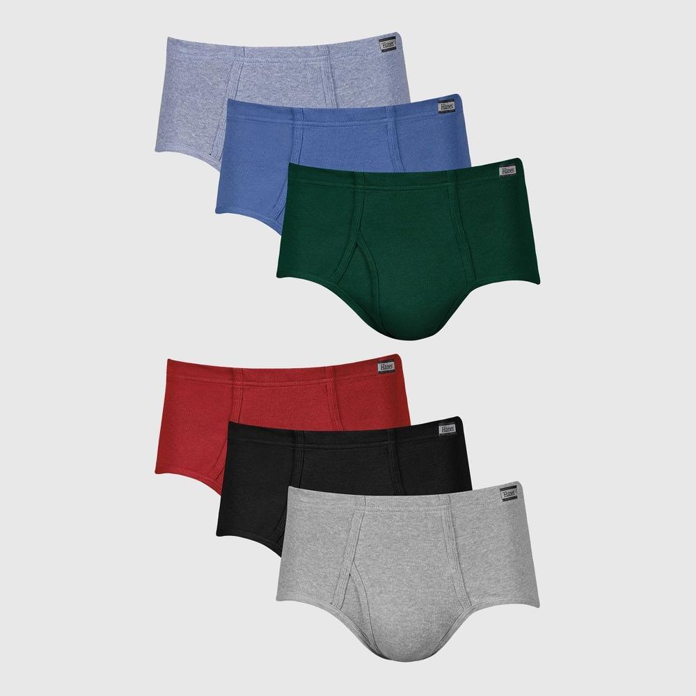 Hanes Men's Comfort Soft Waistband Mid-Rise Briefs 6pk - Blue/Green/Gray XL Product Image