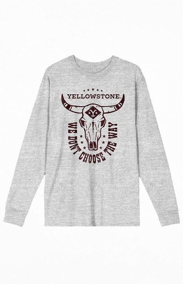 Men's Yellowstone Skull Long Sleeve T-Shirt Product Image