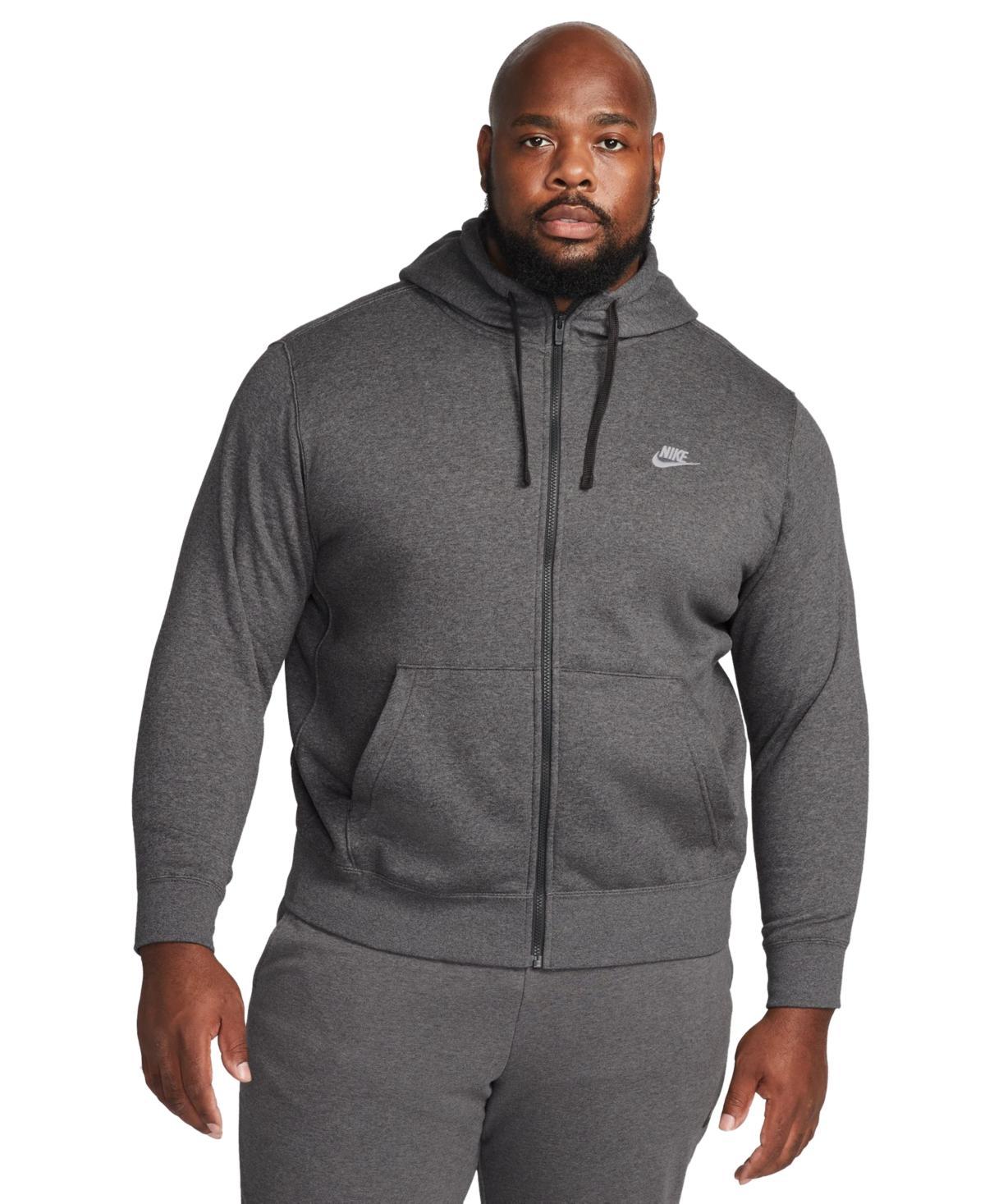 Nike Mens Nike Club Full-Zip Hoodie - Mens White/Midnight Navy Product Image