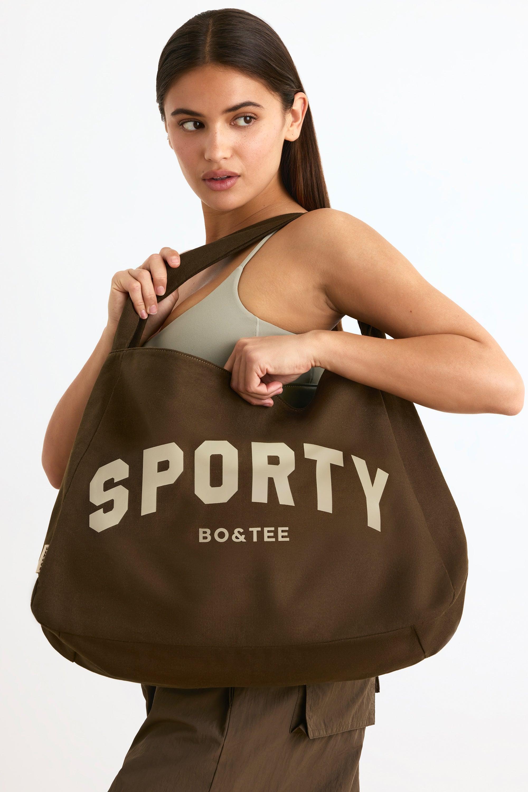 Sporty Oversized Tote Bag in Espresso Product Image