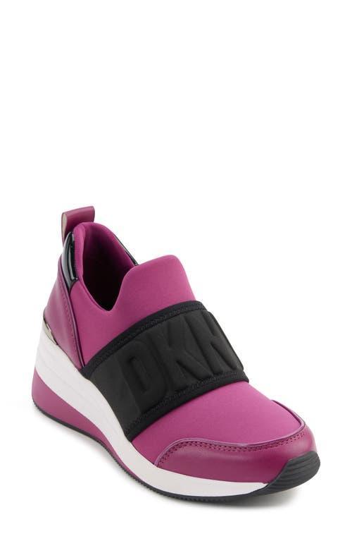 Dkny Womens Kamryn Slip-On Logo Wedge Sneakers - Berry/ Product Image