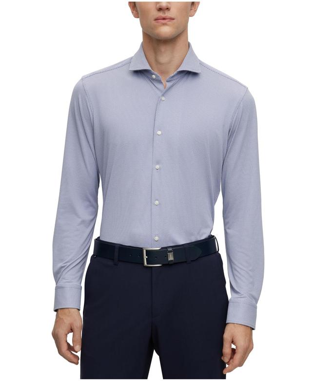 Mens Regular-Fit Shirt in Structured Performance-Stretch Fabric Product Image