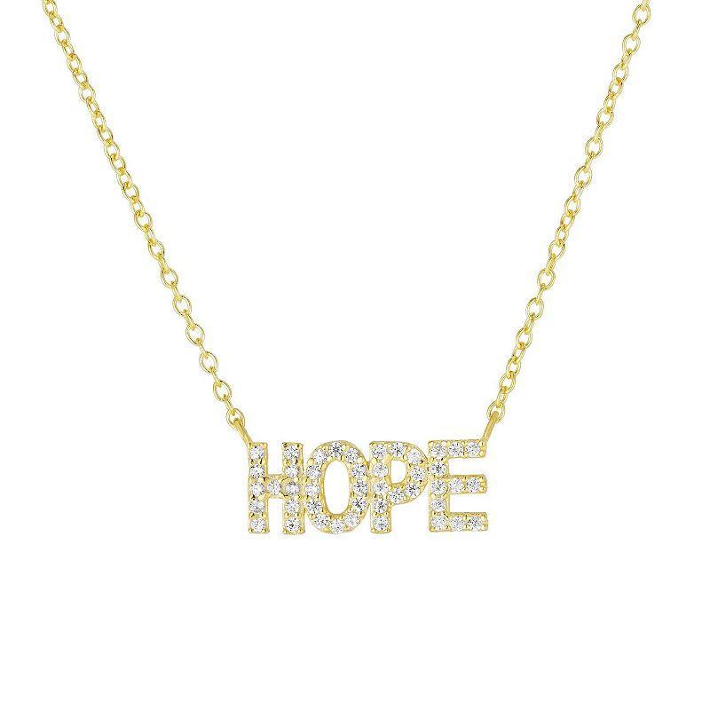 Sunkissed Sterling Hope Cubic Zirconia Necklace, Womens, Gold Product Image