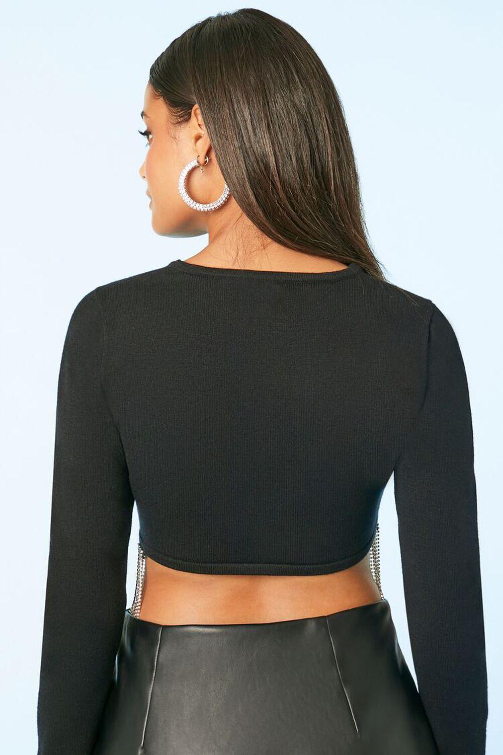 Rhinestone-Fringe Crop Top | Forever 21 Product Image