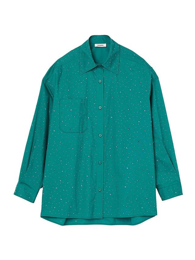 Womens Rhinestone Embellished Shirt Product Image