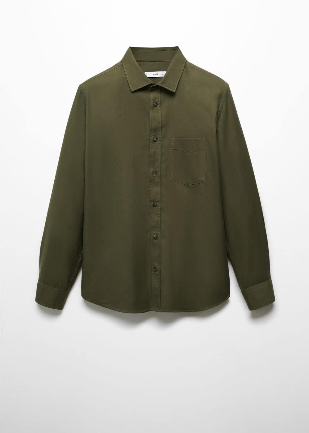 Mango Mens Brushed Cotton Twill Shirt Product Image