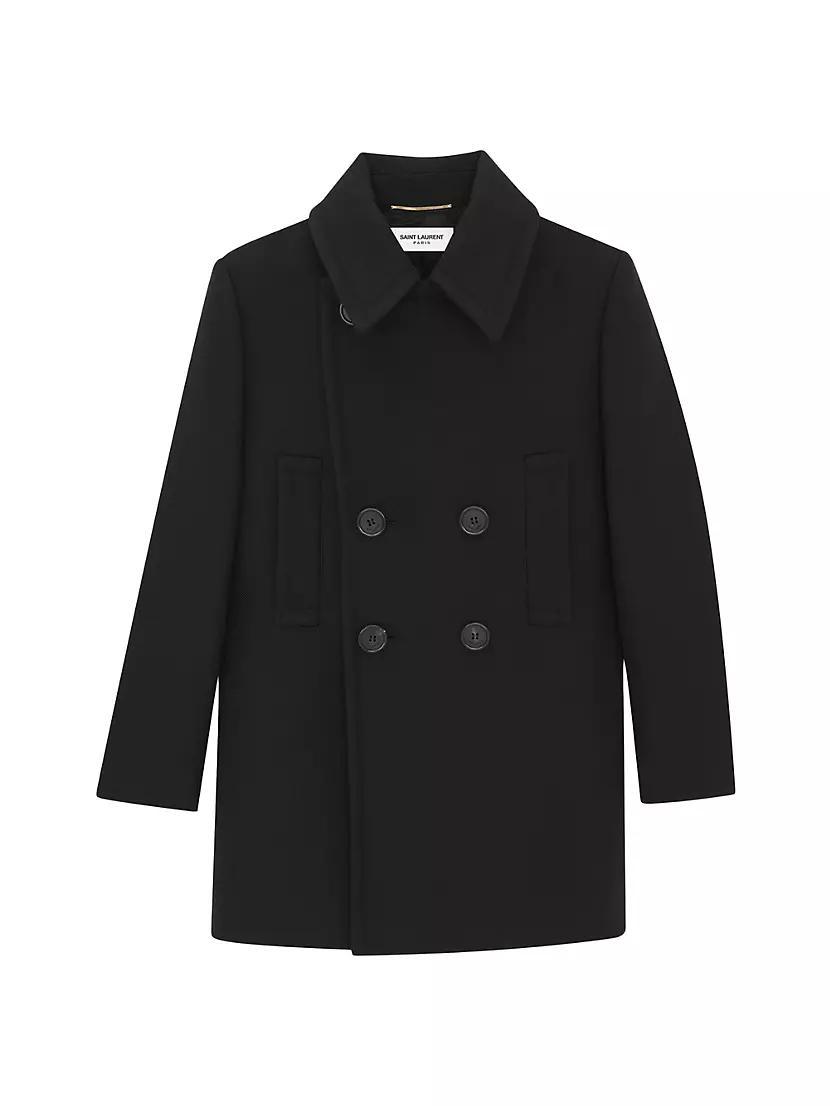 Double-Breasted Peacoat in Wool Product Image