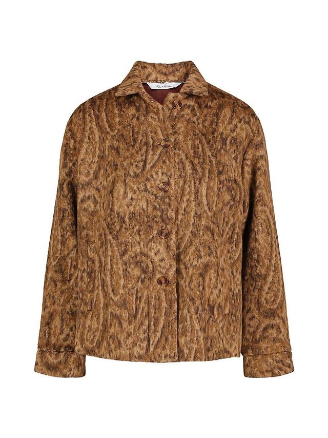 Womens Camille Leopard-Print Button-Front Jacket Product Image