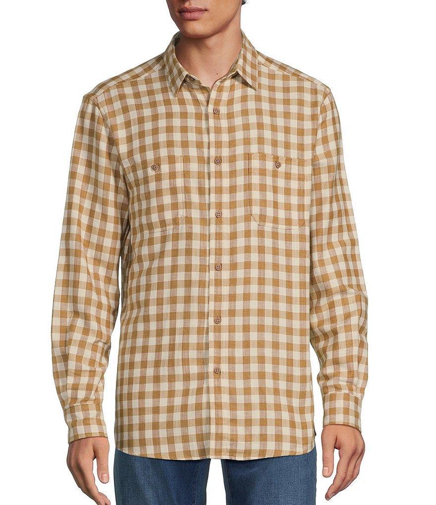 Rowm Long Sleeve Small Check Slub Button Front Woven Shirt Product Image