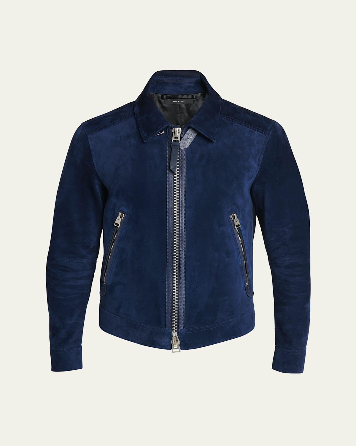 Mens Cashmere-Suede Full-Zip Blouson Jacket Product Image