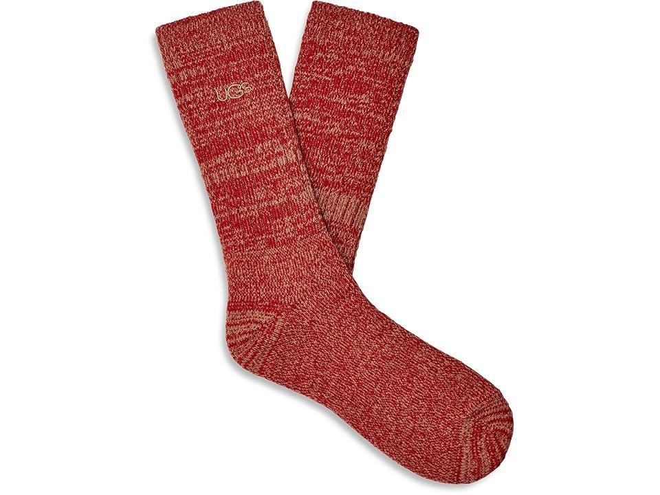 UGG Trey Rib Knit Cozy 3-Pack (Dark Cherry/All Spice/Black) Men's Crew Cut Socks Shoes Product Image