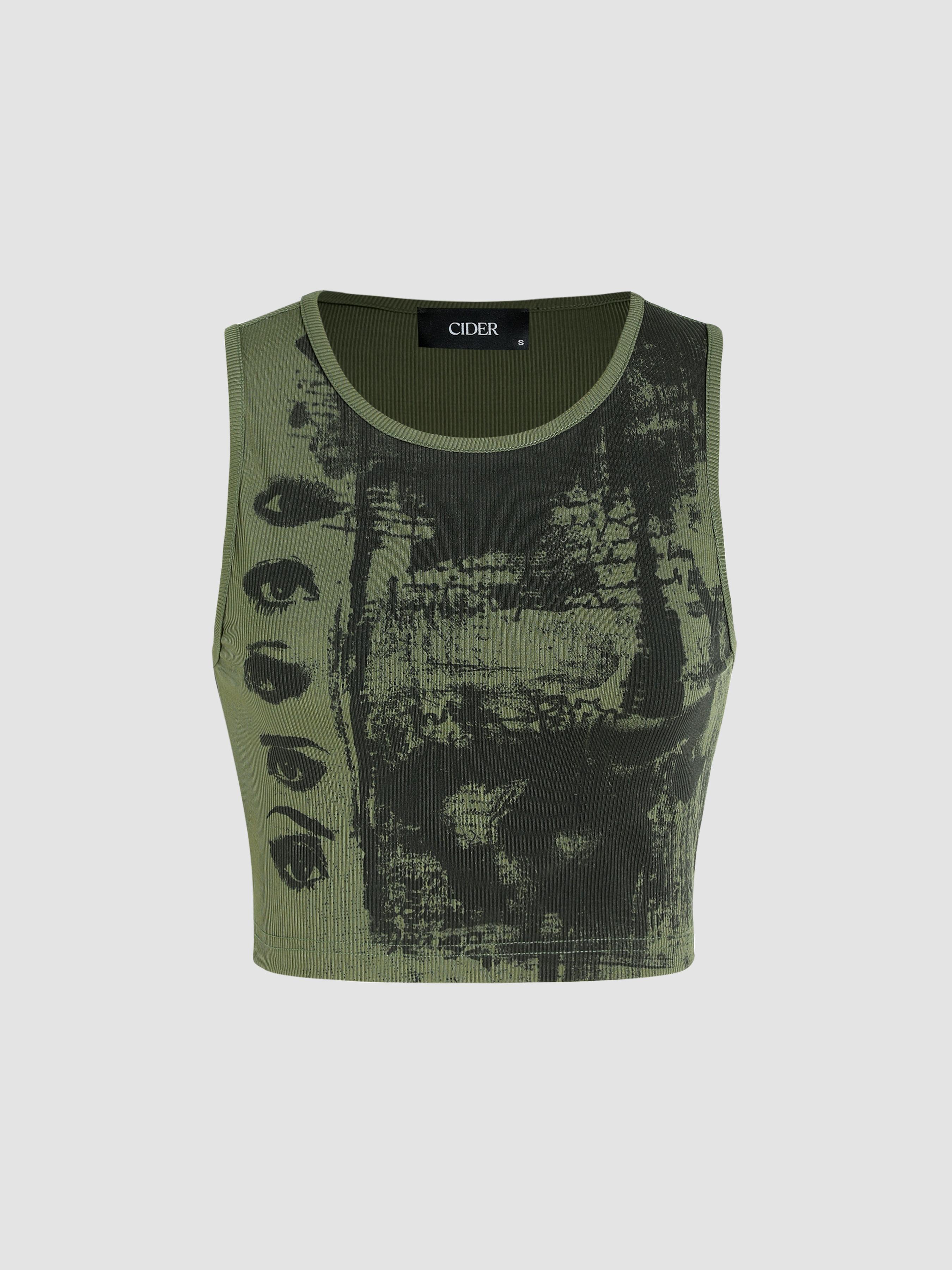 Eye Pattern Sleeveless Tank Top Product Image