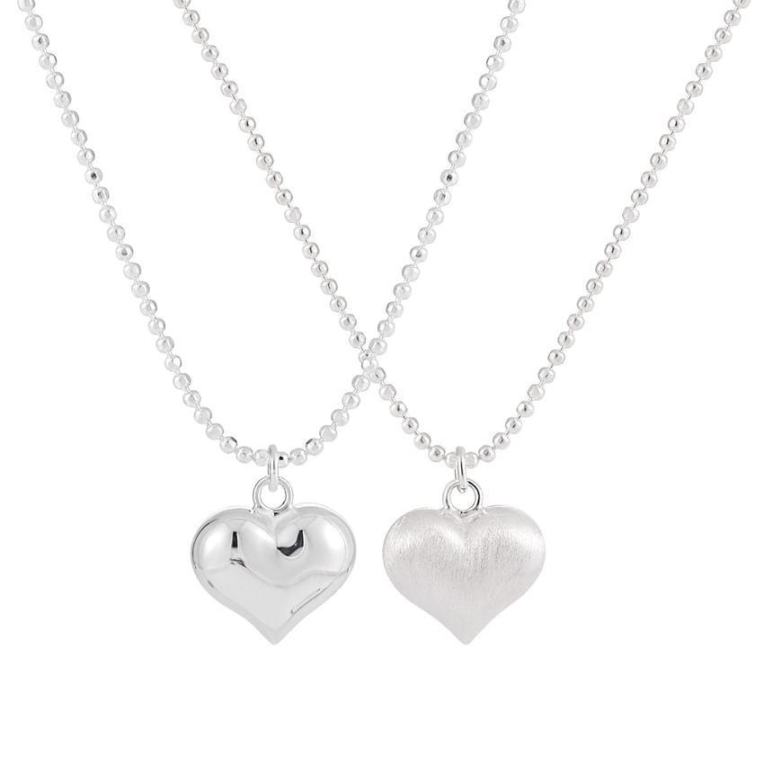 925 Sterling Silver Heart Pendant Necklace Product Image