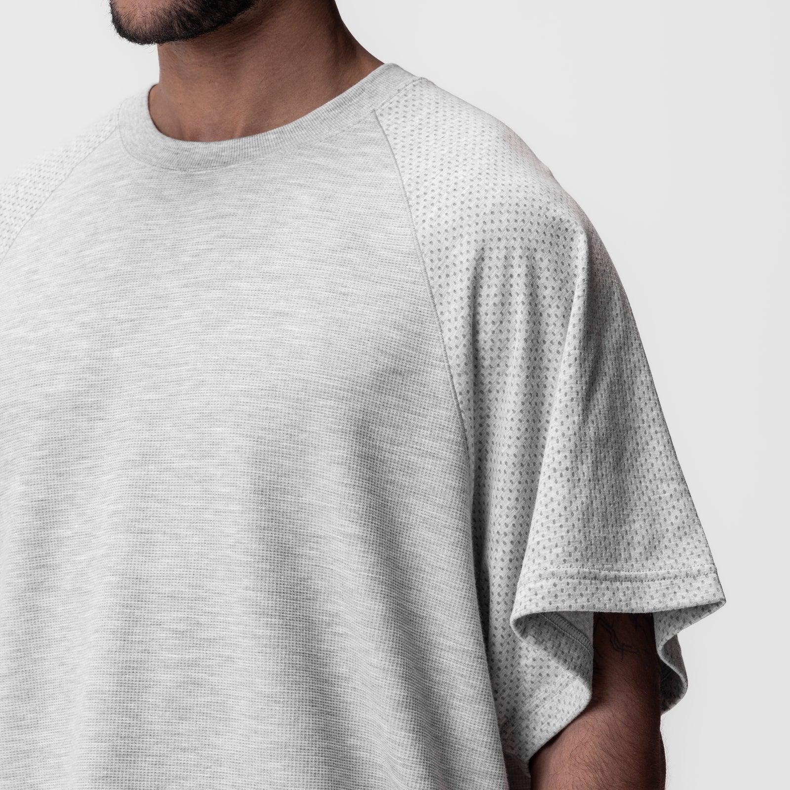 0946. Waffle Knit Oversized Tee - Heather Grey Product Image