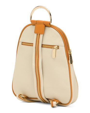 Leather Center Zip Backpack for Women Product Image