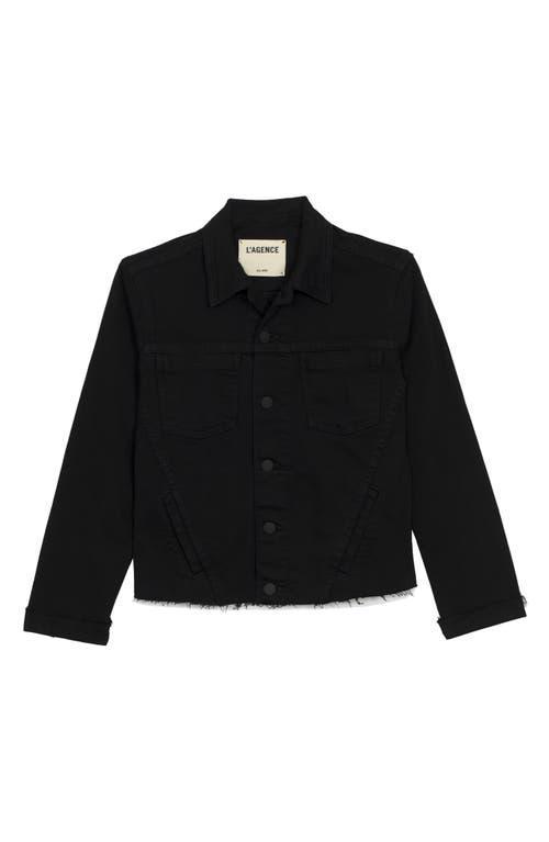 Womens Janelle Slim-Fit Raw-Hem Denim Jacket Product Image