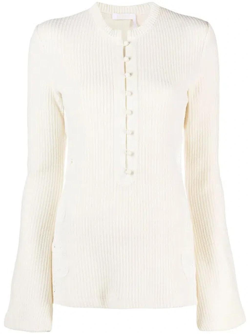 CHLOÉ Embroidered Wool Jumper In White Product Image