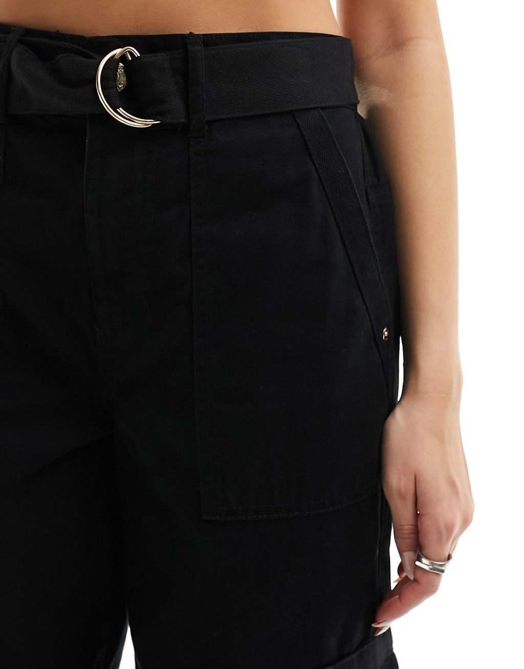 River Island belted cargo utility pants Product Image