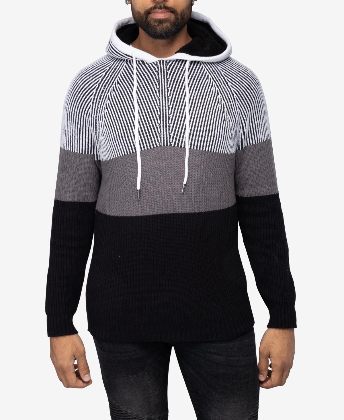 X-Ray Mens Color Blocked Hooded Sweater Product Image