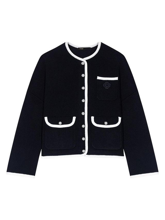 maje Margot Contrast Trim Cardigan Product Image