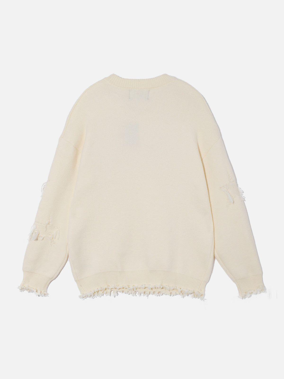 Aelfric Eden Star Distressed Fringe Sweater Product Image