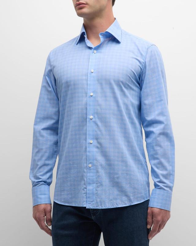 Mens Pitney Tonal Check Cotton Sport Shirt Product Image