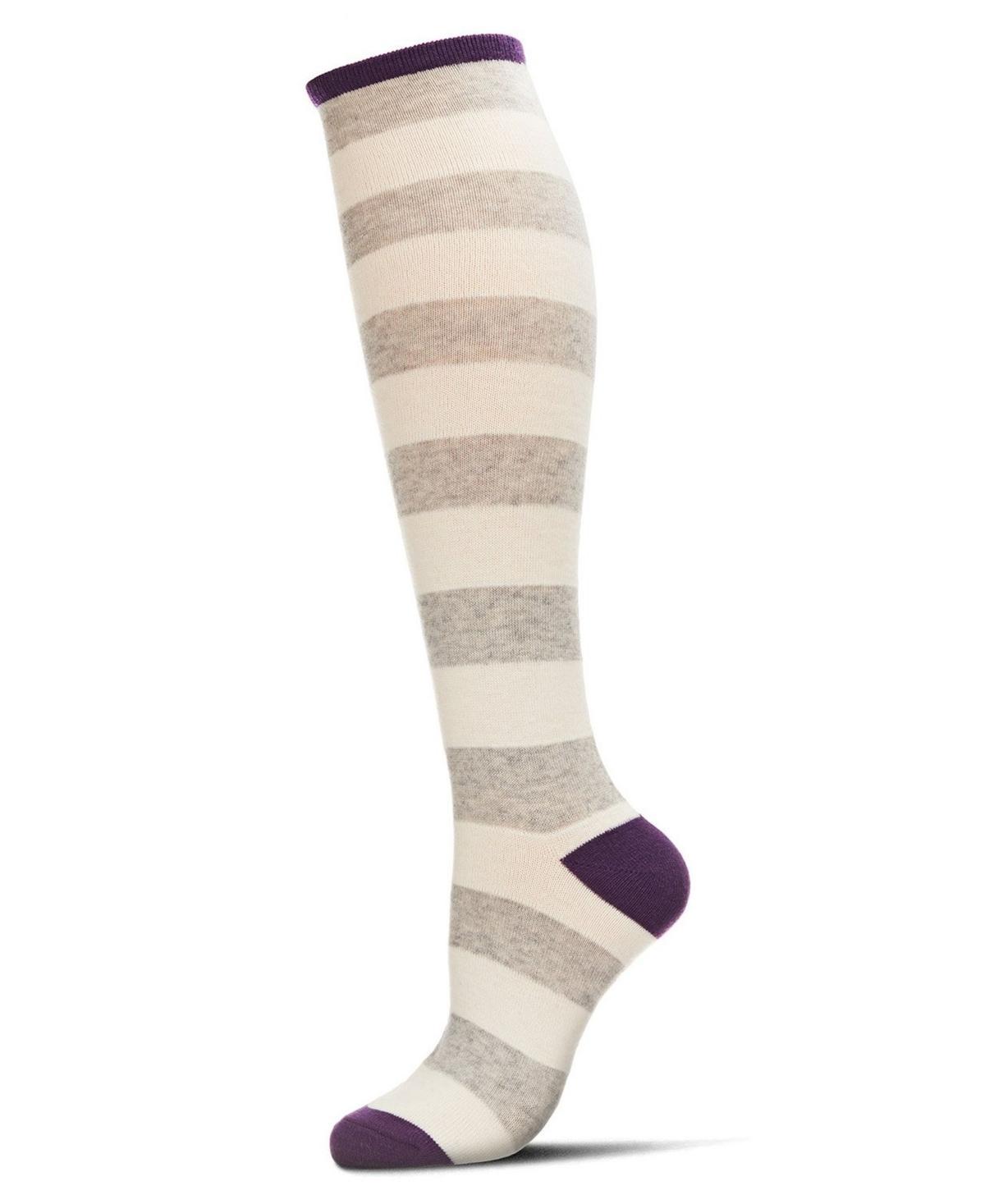 MeMoi Womens Shaded Stripes Cashmere Blend Knee High Socks Product Image