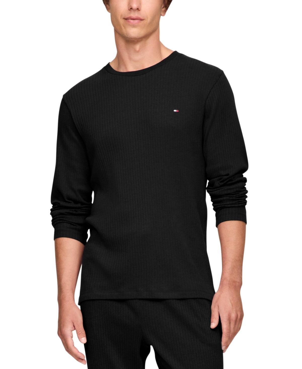 Tommy Hilfiger Mens Ribbed Long-Sleeve Pajama Shirt Product Image