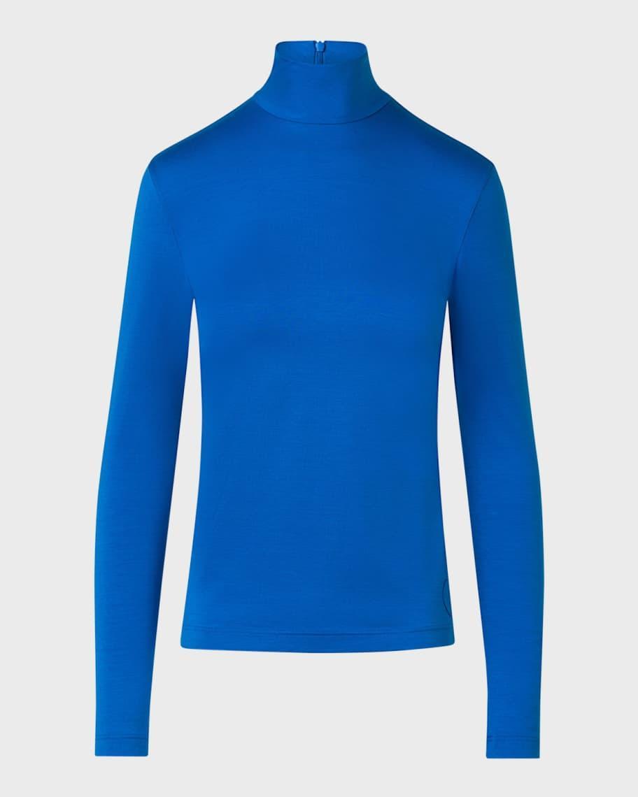 Mock-Neck Long-Sleeve Fitted Shirt Product Image