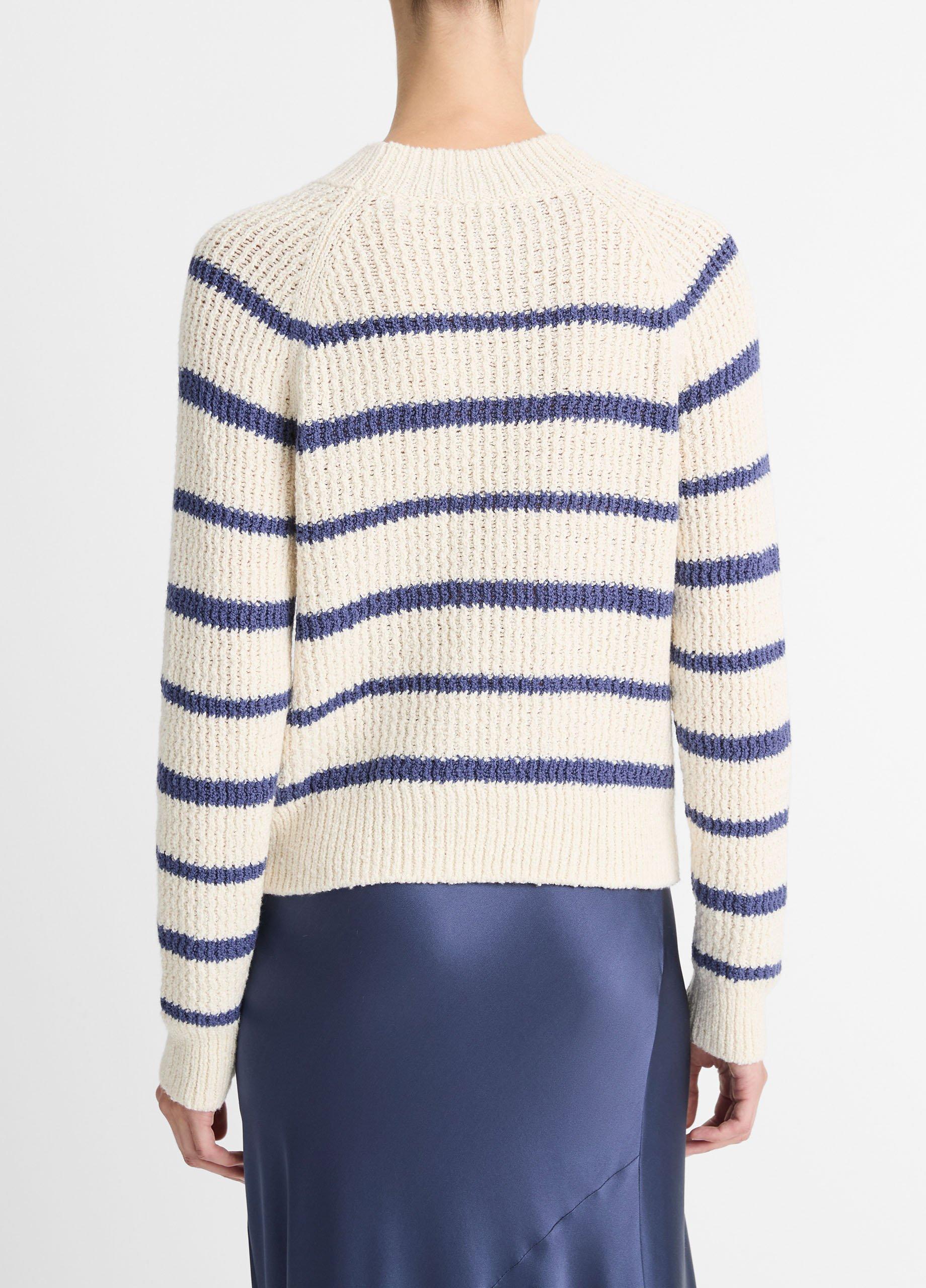 Ribbed Stripe Cotton-Blend Pullover Product Image