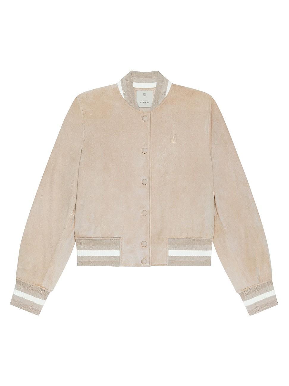 Womens Varsity Jacket in Suede Product Image