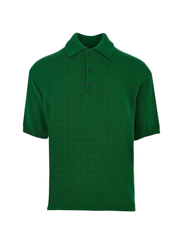 Mens Knitted Cotton-Blend Polo Product Image