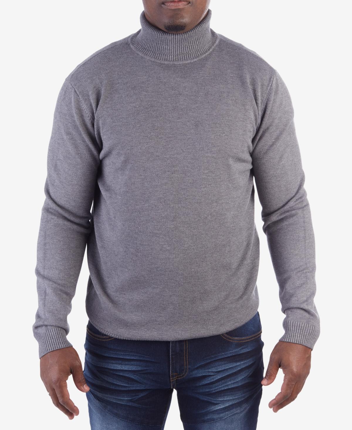 X Ray Men's Solid Turtleneck Sweater - Heather Charcoal - Size XXL  - male - Size: XXL Product Image