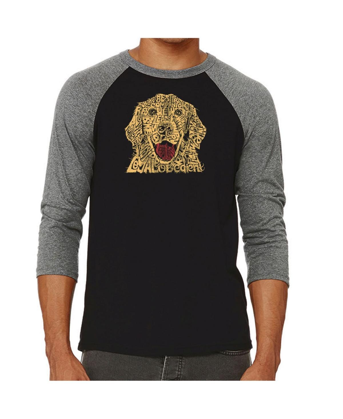 La Pop Art Dog Mens Raglan Word Art T-shirt Product Image