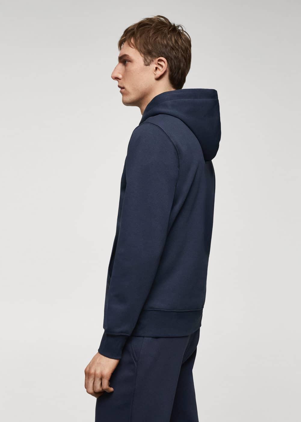 MANGO MAN - Cotton kangaroo-hooded sweatshirt navyMen Product Image