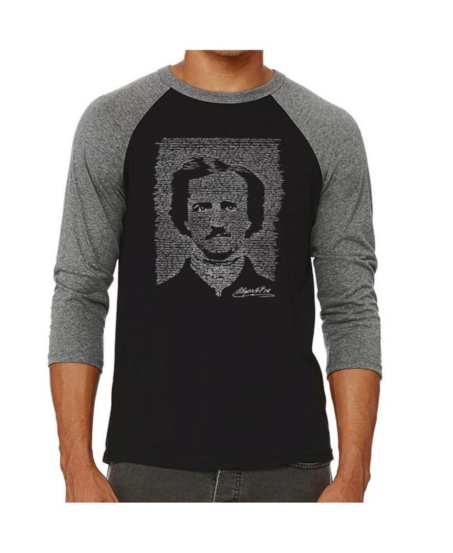 La Pop Art Edgar Allan Poe Mens Raglan Word Art T-shirt Product Image