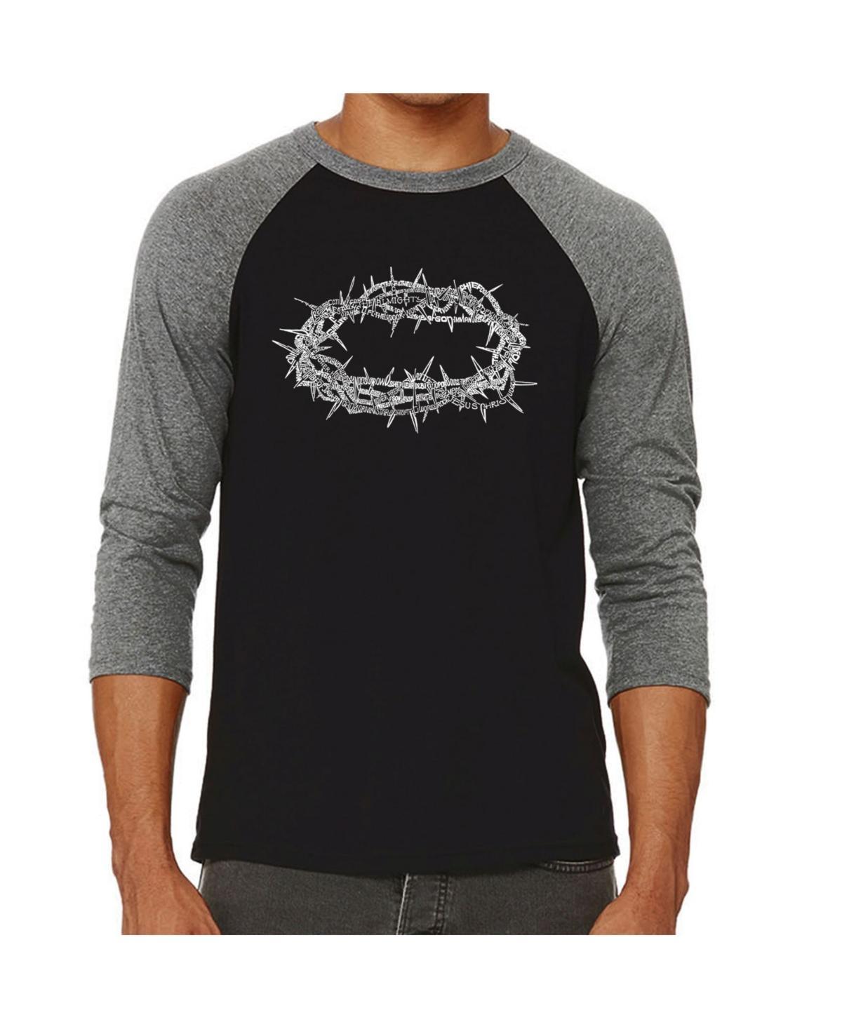 La Pop Art Crown of Thorns Mens Raglan Word Art T-shirt Product Image