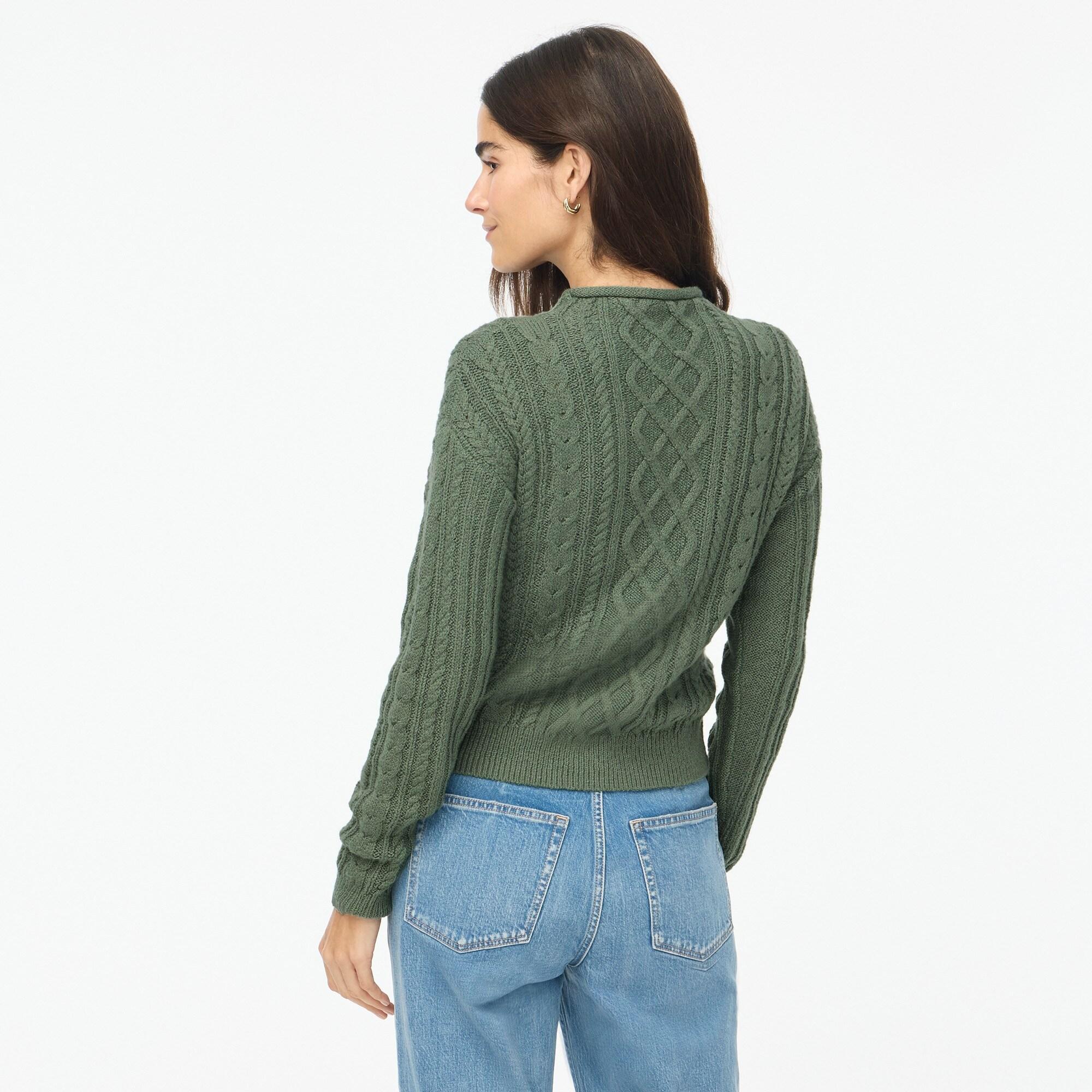 Mockneck cable-knit sweater Product Image