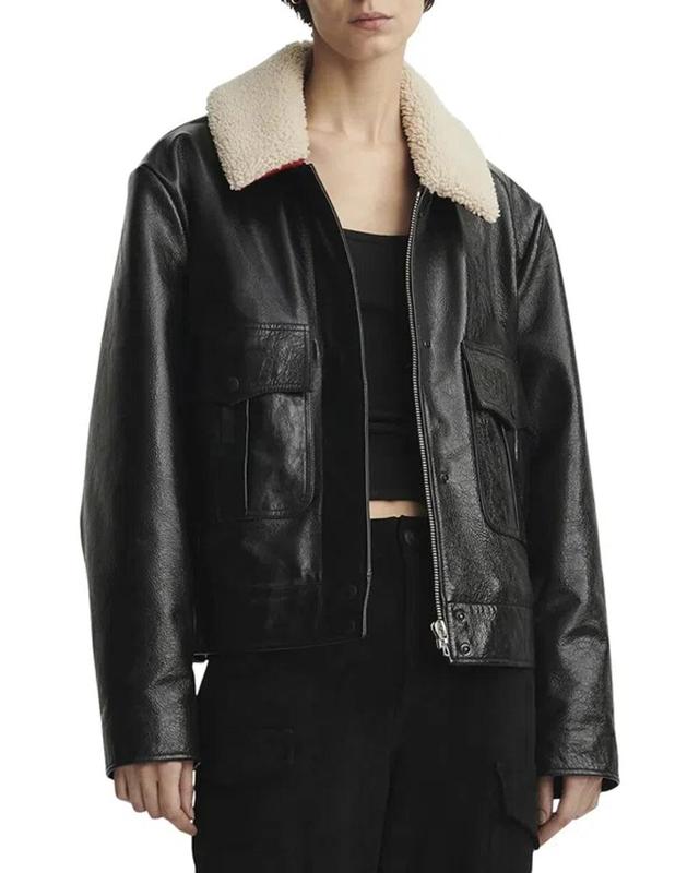 Colton Leather & Shearling Jacket In Black Product Image