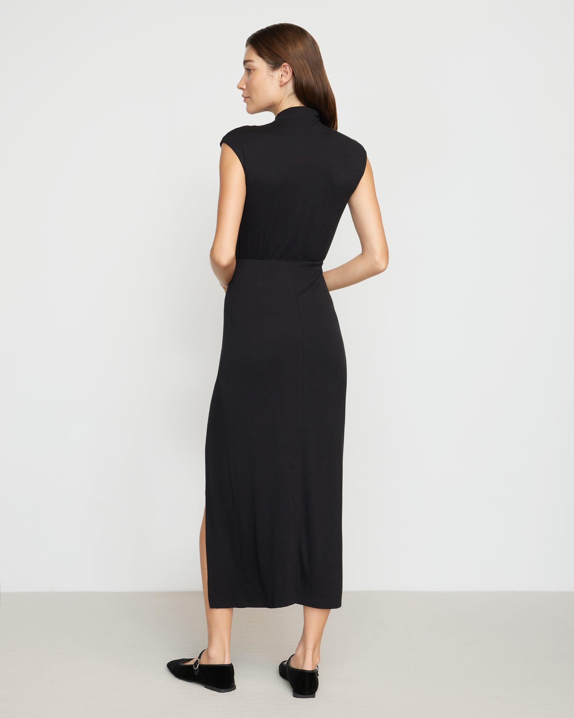 Yimei Mock-Neck Side-Slit Dress Product Image