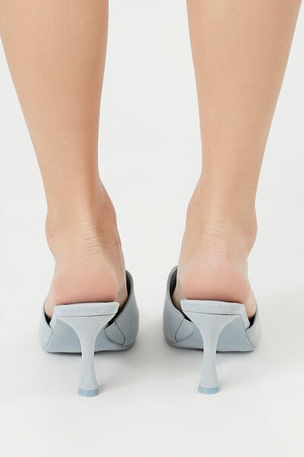 Denim Open-Toe Spool Heels | Forever 21 Product Image