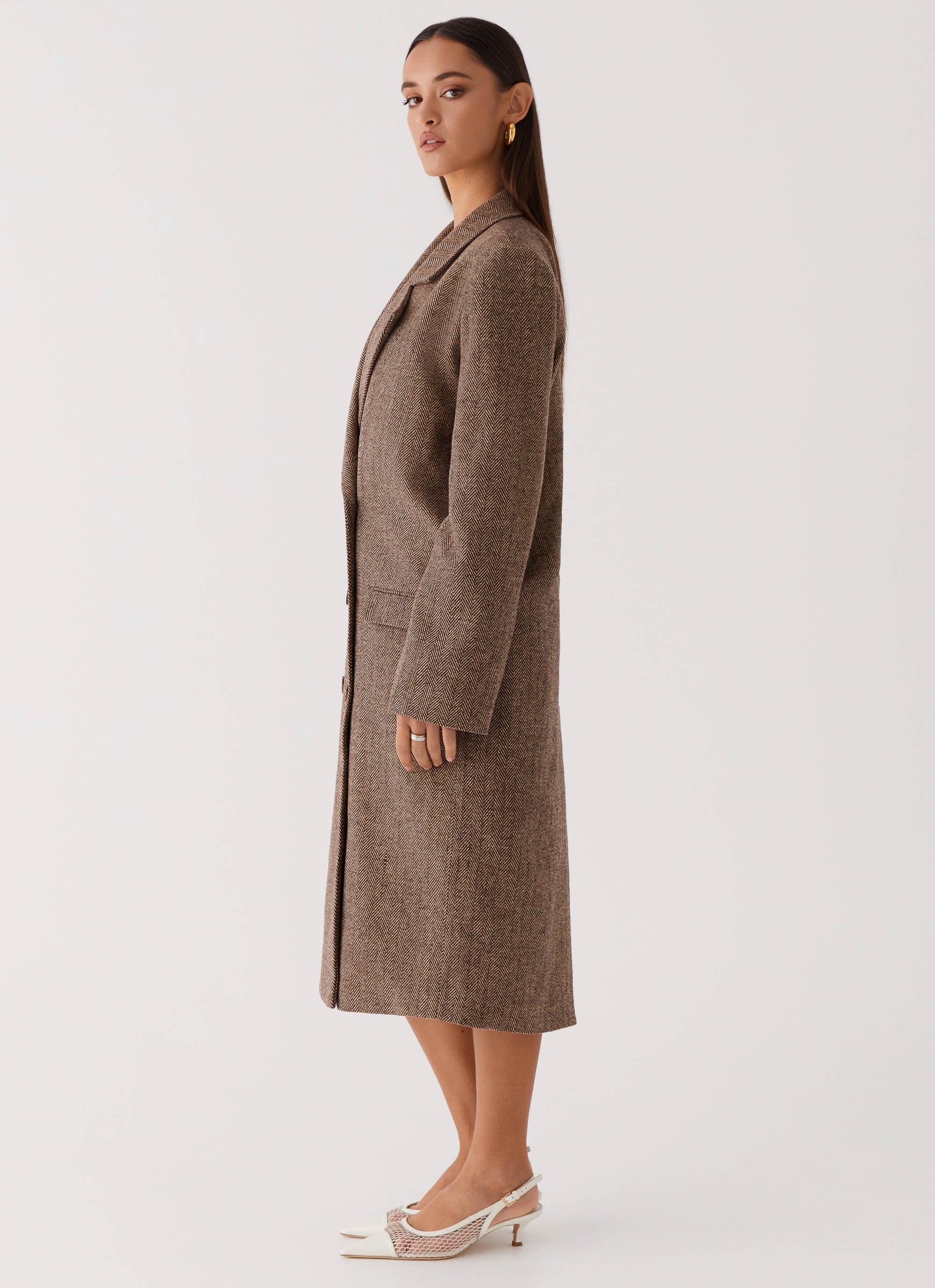 Since Way Back Longline Coat - Brown Product Image