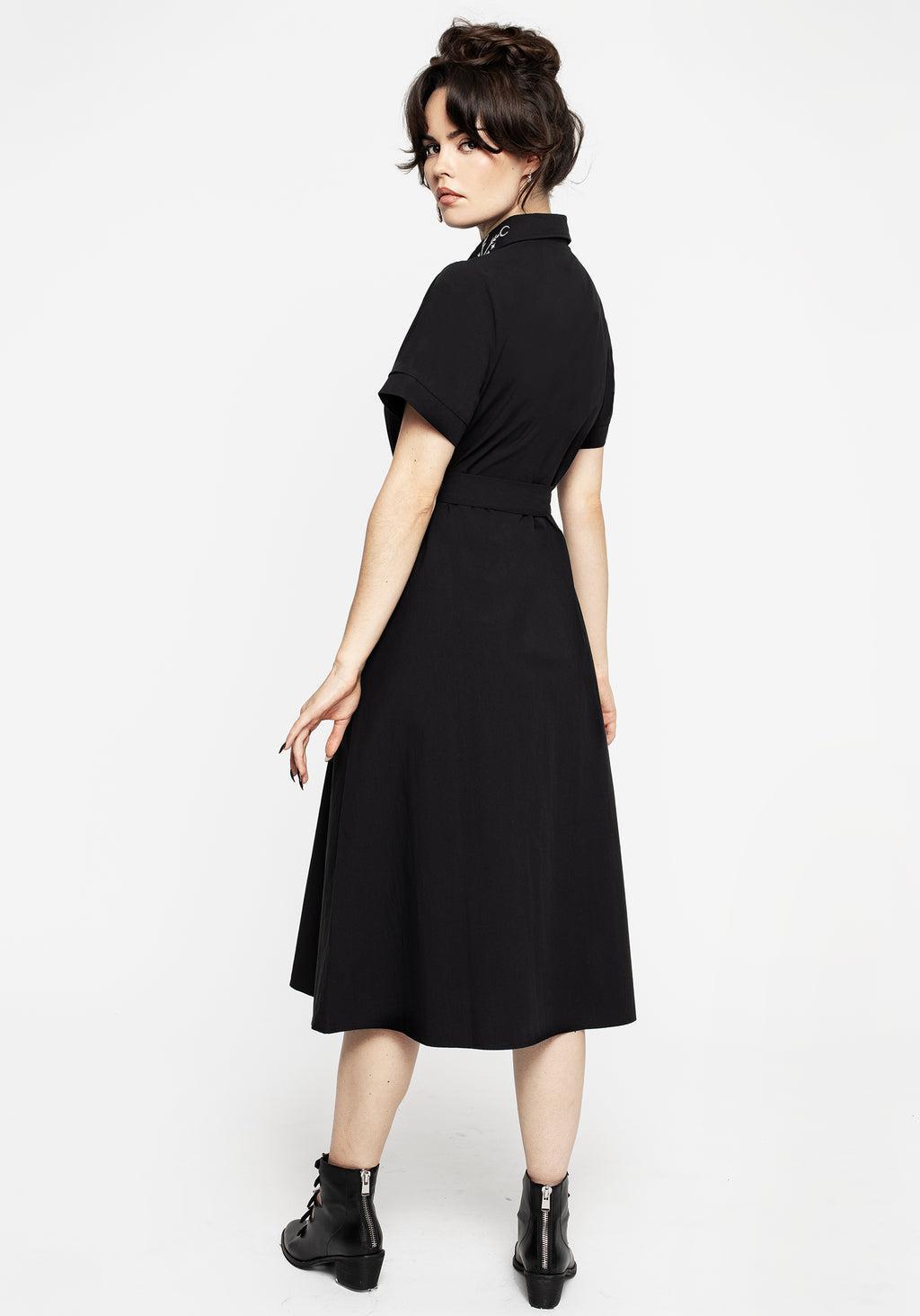 Goodfellow Embroidered Collar Midi Shirt Dress Product Image