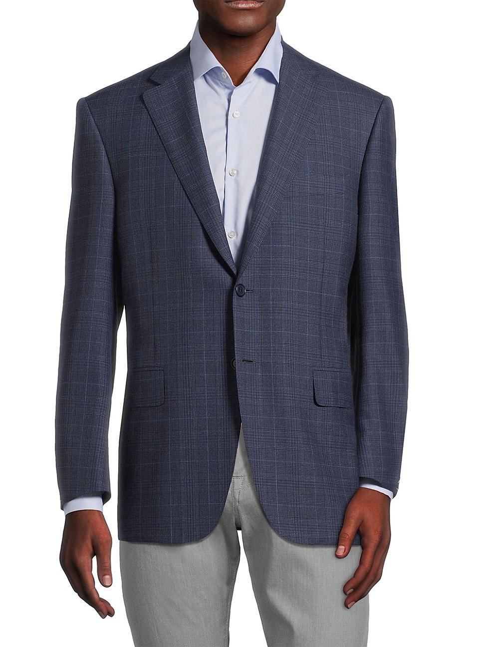 Mens Siena Plaid Wool Two-Button Sport Coat Product Image