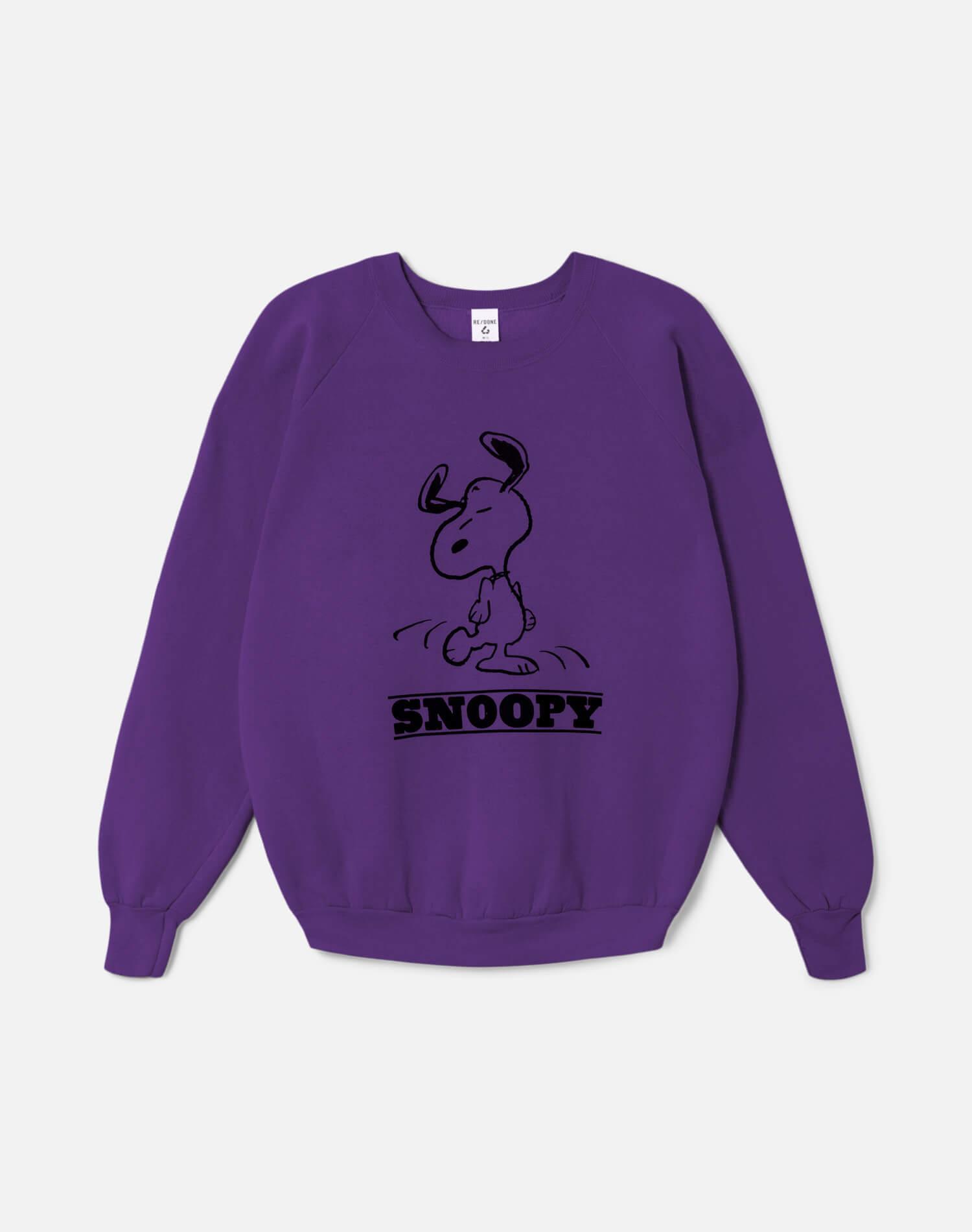 Upcycled "Snoopy Dancing" Sweatshirt in Purple - 11229743 Female Product Image