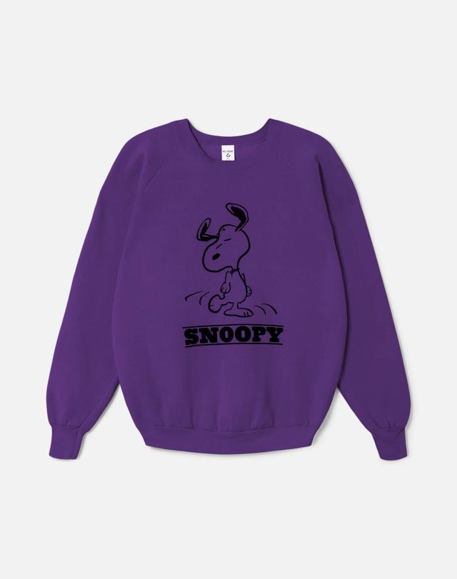 Upcycled "Snoopy Dancing" Sweatshirt in Purple - 11229743 Female Product Image